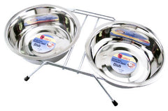 True Value 19464 Double Diner Pet Bowl, Stainless Steel