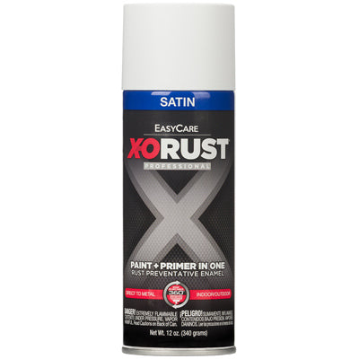 TRUE VALUE XOP31-AER X-O Rust Anti-Rust Enamel Paint & Primer, White Satin, 12-oz. Spray