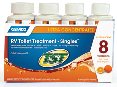 True Value 41191 Camco RV TST Toilet Chemical Treatment, Singles, Orange, 8-Pk.