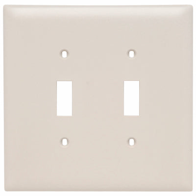 True Value TPJ2LACC10 Pass & Seymour Legrand Two Toggle Switch Opening Nylon Wall Plate, Two Gang, Almond