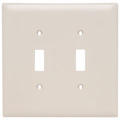 True Value TPJ2LACC10 Pass & Seymour Legrand Two Toggle Switch Opening Nylon Wall Plate, Two Gang, Almond