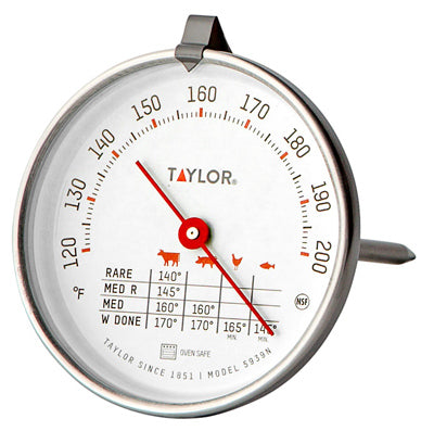 TRUE VALUE 5939N Taylor Meat Thermometer, Dial, Stainless Steel, 5-1/2-In.