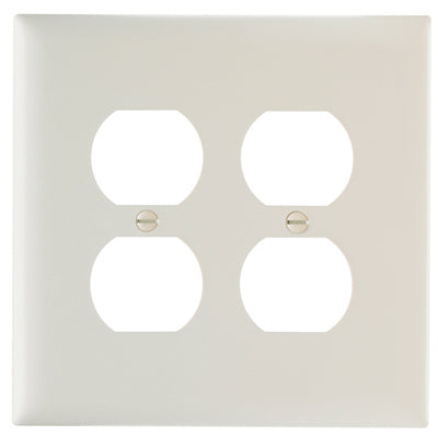 TRUE VALUE TPJ82LACC10 Pass & Seymour Legrand Double Duplex Outlet Opening Nylon Wall Plate, 2 Gang, Almond