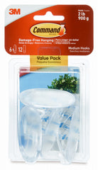 True Value 17091CLR-6ES Command Clear Medium Hook Value Pack