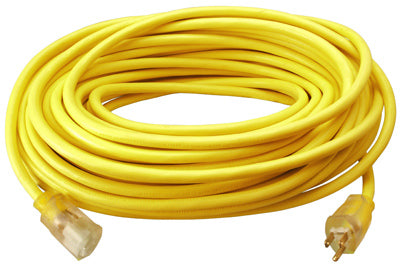 True Value 02589ME Master Electrician 100-Ft 12/3 SJTW-A Round Vinyl Yellow Extension Cord