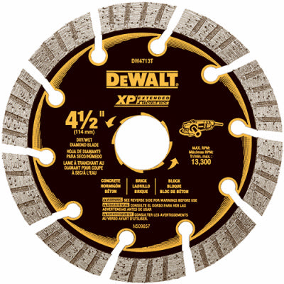 TRUE VALUE DW4713T DeWalt Diamond Saw Blade, Dry Cutting, Segmented, 4.5-In.