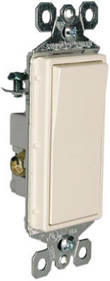 TRUE VALUE TM873LACC10 Pass & Seymour - Legrand 3-Way Decorator Wall Switch, 15A, Light Almond