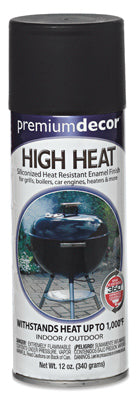 True Value PD1552-AER Premium Decor High-Heat Spray Paint Flat Black 12-oz.