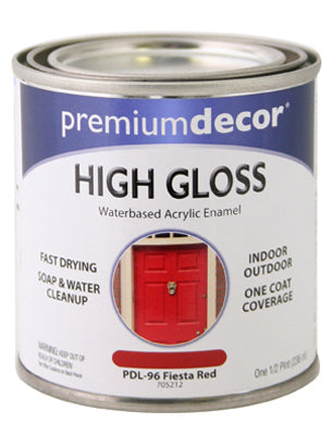 True Value PDL96-HP Premium Decor Fiesta Red Gloss Enamel Paint, 1/2-Pt.