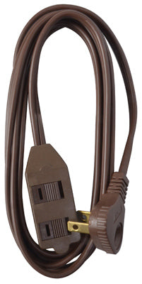 TRUE VALUE 09409ME Master Electrician Extension Cord, 16/2 SPT-2 Low Profile Polarized Slender Plug, Brown, 11-Ft.