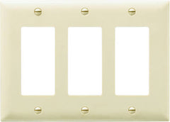 True Value TP263ICC12 Pass & Seymour - Legrand Ivory 3 Decorator Opening Nylon Wall Plate