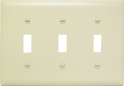 True Value TP3ICC12 Pass & Seymour - Legrand TradeMaster Thermoplastic Wall Plate CC of 123 Gang of 3 Toggle Switch Openings Ivory