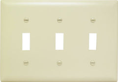 True Value TP3ICC12 Pass & Seymour - Legrand TradeMaster Thermoplastic Wall Plate CC of 123 Gang of 3 Toggle Switch Openings Ivory