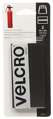 TRUE VALUE 90199 VELCRO Brand Industrial Strength Strips, Black, 4-In. x 2-In., 2-Ct.