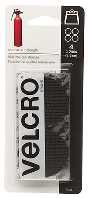 TRUE VALUE 90362 VELCRO Brand Industrial Strength Fasteners Black 1-7/8-In. Coins 4-Ct.