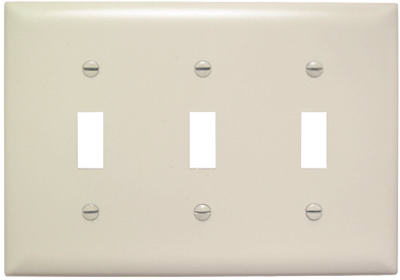 TRUE VALUE TP3LACC12 Pass & Seymour - Legrand Almond 3-Toggle Opening Nylon Wall Plate