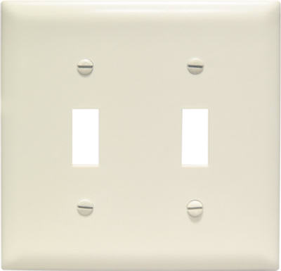 True Value TP2LACC30 Pass & Seymour - Legrand Almond 2-Toggle Opening Nylon Wall Plate