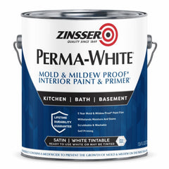 TRUE VALUE 2711 Zinsser Perma-White Gallon White Satin Mold & Mildew Proof Interior Paint