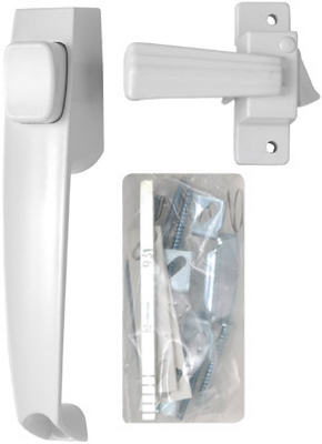 TRUE VALUE V333WH White Push Button Latch For Out Swinging Wood or Metal Doors