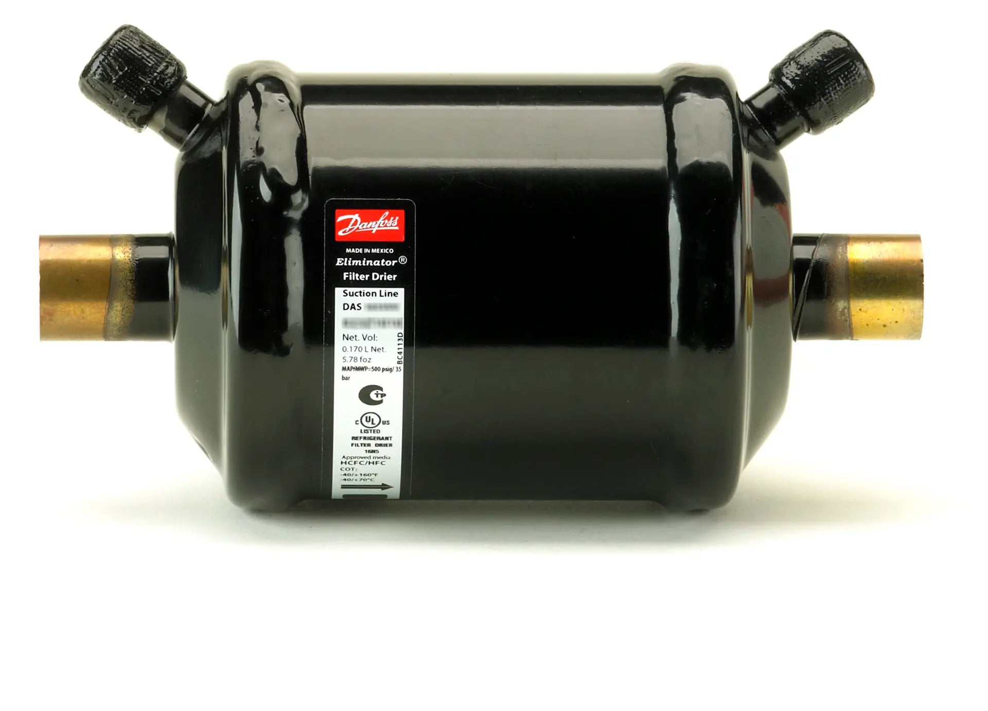 DANFOSS Danfoss DAS165SVV Hermetic acid filter-drier (16 cu.in. / 5/8 in)