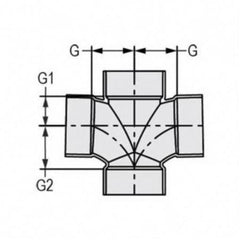 Spears P428-040 PVC DWV Double Sanitary Tee 4 Inch Hub Domestic