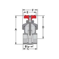 Spears 2011-015 1-1/2 PVC Gate Valve Thd Buna