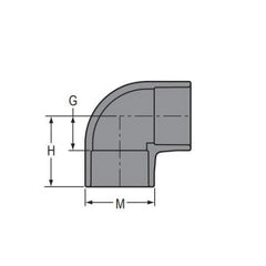 Spears 806-020BC 2 PVC 90 ELL SOC SCH80