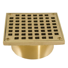 Jones Stephens D60960 3-1/2 X 5 Square Polished Brass Strainer with Metal Spud