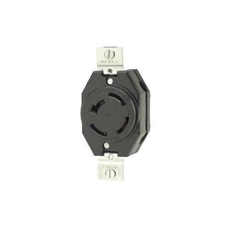 Leviton 7410-B 20 Amp, 120/208 Volt- 3PY, Flush Mounting Locking Receptacle, Industrial Grade, Non-Grounding