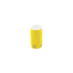 Leviton 15W49 15-Amp 250 Volt Straight Blade Industrial Grade Connector Grounding Wetguard Yellow