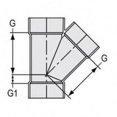 Spears P600-120 12 PVC DWV Wye HubxHubxHub