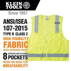 Klein Tools 60269 High-Visibility Safety Vest M/L