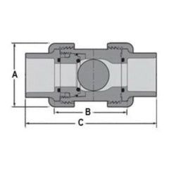 Spears 4522-025 2-1/2 PVC TU2K IND Ball Check Socket EPDM