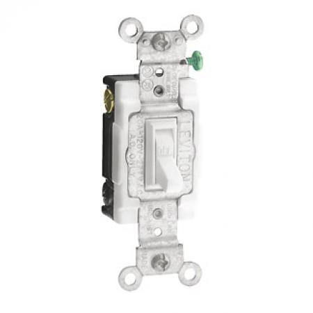 Leviton 54522-2I 2-Pole Framed AC Quiet Toggle Switch 20 Amp 120/277 VAC