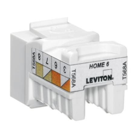 LEVITON Leviton 61HOM-RG6 Home 6 QuickPort Snap-In Jack Cat 6 (1 Port)
