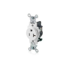 Leviton 5801-W 20-Amp 125-Volt Narrow Body Single Receptacle Commercial Grade Grounding