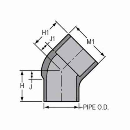 Spears 827-040C 4 CPVC 45 Street Ell SpigotxSocket SCH80