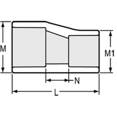 Spears 429-422FE 4X3 PVC Reducing Coupling Eccentric Socket SCH40