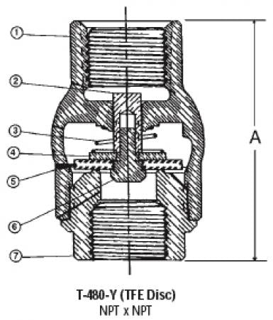 Nibco NL9318A T-480 1 in. Bronze NPT Check Valve