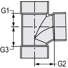 Spears P400-120 PVC DWV Sanitary Tee Hub x Hub x Hub 12 Inch