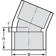 Spears 416-015 Standard 22-1/2 Degree Elbow Fitting PVC 1-1/2 Inch