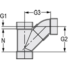 Spears P503-060 6 PVC DWV Combo Wye and 1/8 Bend 2 Piece