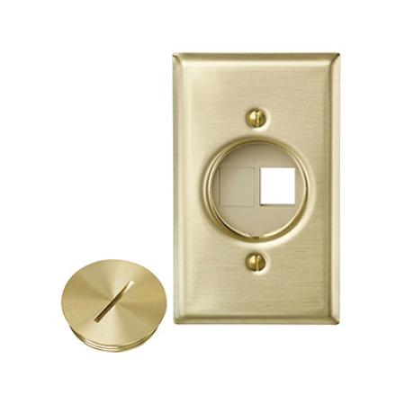 LEVITON Leviton 41652 QuickPort Floor Jack Assembly 2-Port (Blank x Blank)
