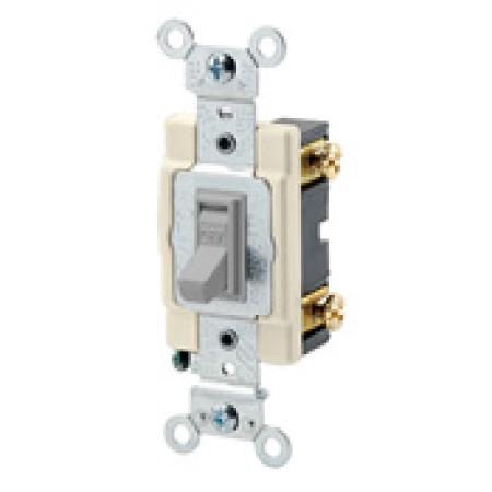 LEVITON Leviton 54521-2GY Toggle Framed Single-Pole AC Quiet Switch 20-Amp (46 H x 1.31 W x 1.52 D) 1221GY