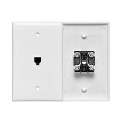 Leviton 40540-CMW Midsized Plate Insert Molded Cat 5e And F-Conn White