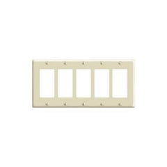 Leviton 80423-I 5-Gang Decora/GFCI Device Wallplate Standard Size Thermoset Replacement MPN