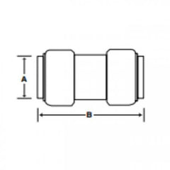 SharkBite U006LF DZR Brass Coupling, 3/8 Tube Size