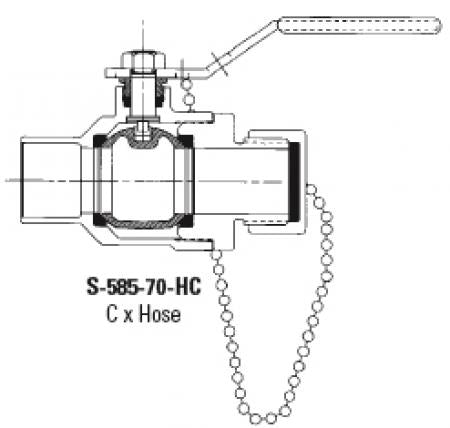 NIBCO NS58570HCF S-585-70-HC 3/4 in. Bronze Ball Valve Full Port 600 psi with Cap and Chain Replacement NJ83808