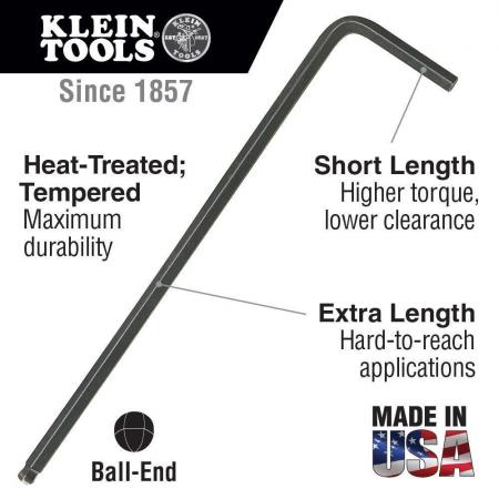 Klein BL14 7/32-Inch Hex Key, L-Style Ball-End