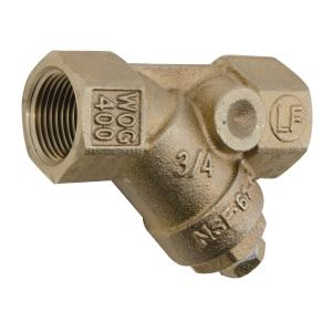 WATTS Watts 0379212 Lead-Free Wye Pattern Strainer 60 Mesh Tapped Retainer Cap (3/4 in, 45 Degree)